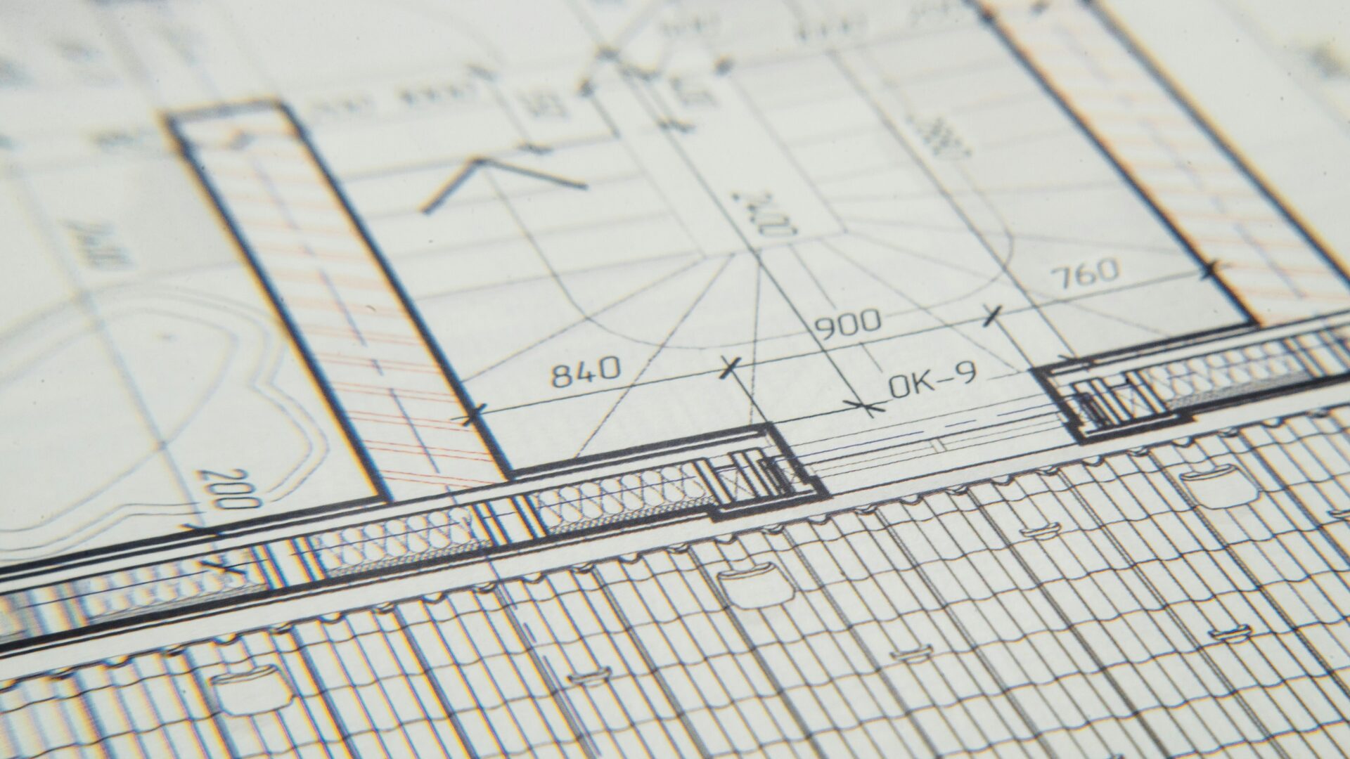 Architektonische Skizzen eines Raumplans